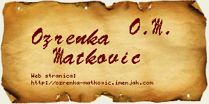 Ozrenka Matković vizit kartica